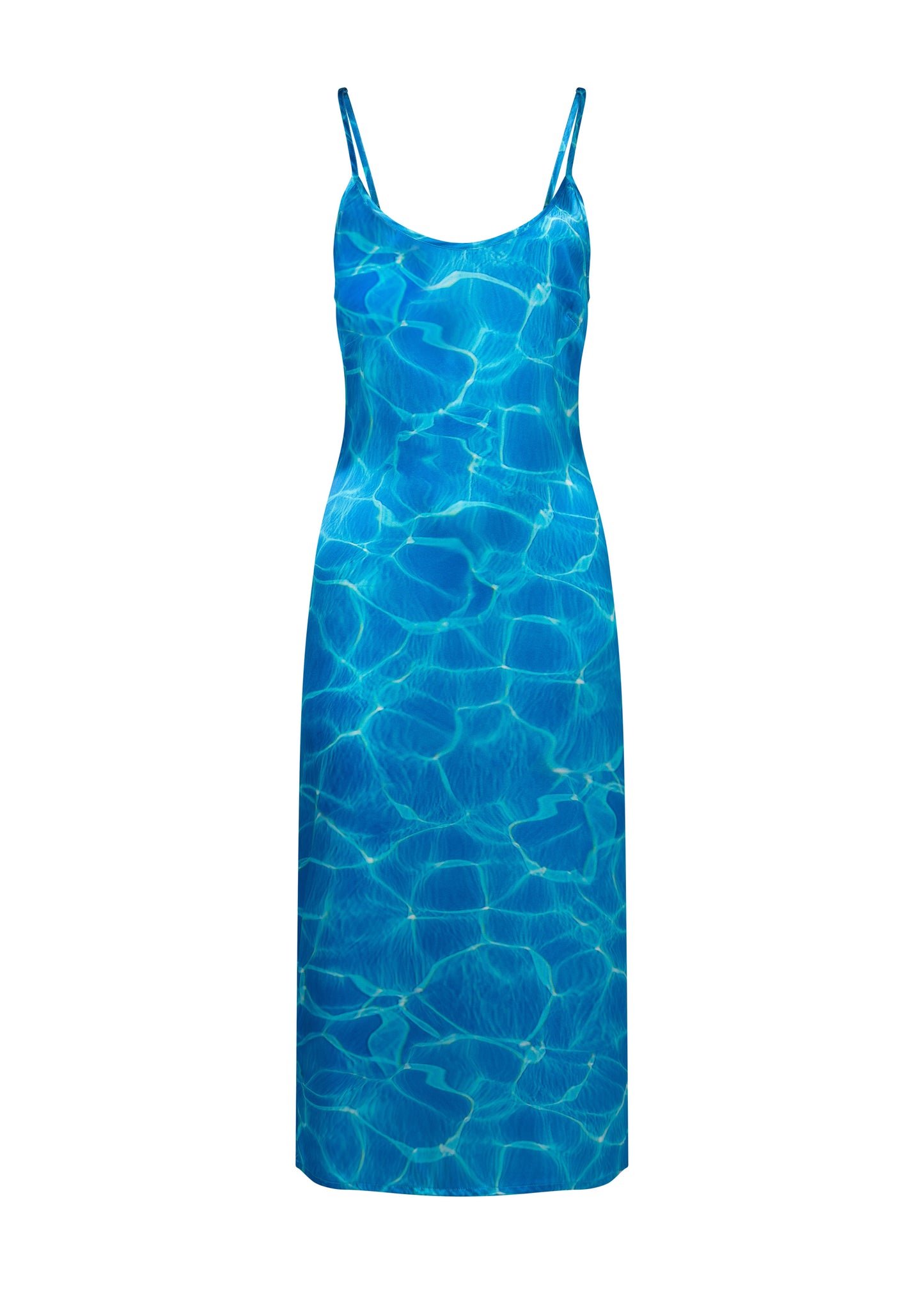 AQUA SILK MIDI DRESS