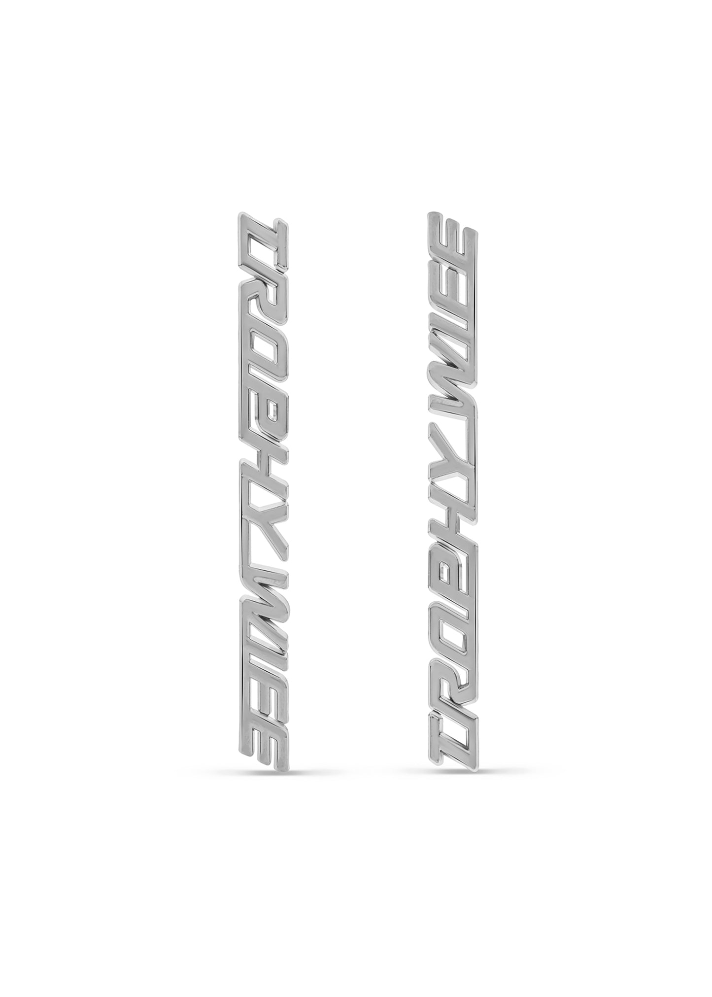 SILVER LOGO EARRINGS
